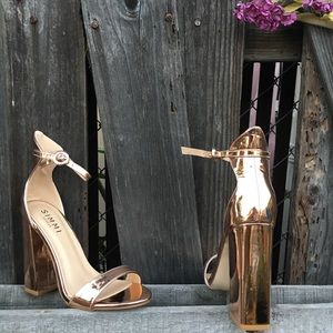 Brand new, never worn Simmi rose gold heels